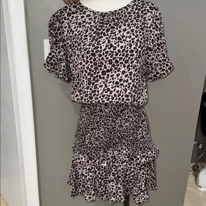 Aqua Black & Beige Animal Print Dress